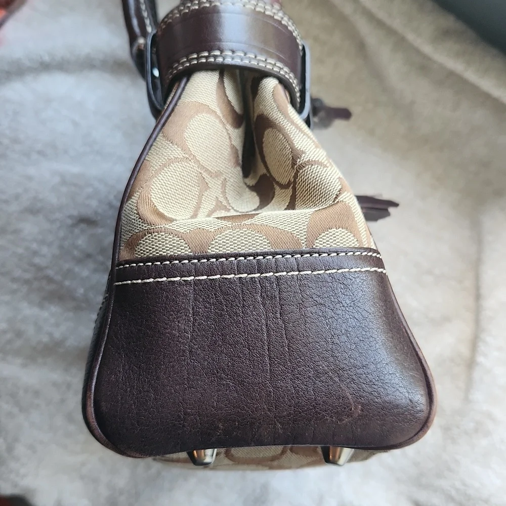 Coach Signature Hampton Canvas & Leather Shoulder Bag - Picture 5 of 16